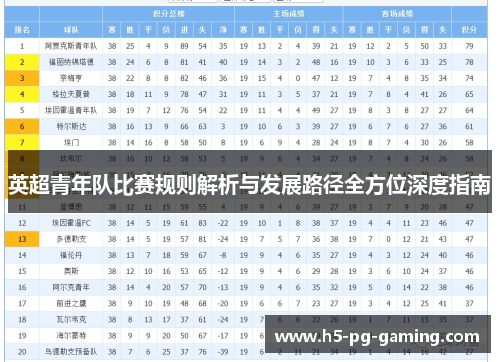 英超青年队比赛规则解析与发展路径全方位深度指南 英超青年队比赛规则解析与发展路径全方位深度指南