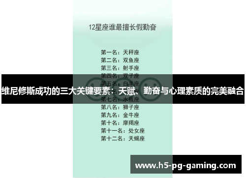 维尼修斯成功的三大关键要素：天赋、勤奋与心理素质的完美融合