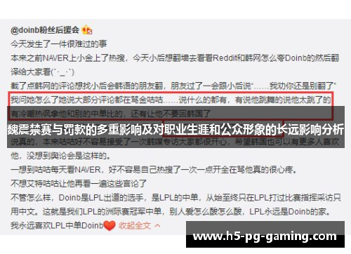 魏震禁赛与罚款的多重影响及对职业生涯和公众形象的长远影响分析